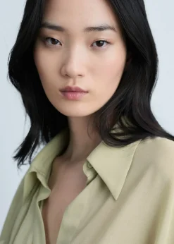 MANGO Koszule I Bluzki*Koszula z falbankami i kopertowym zapięciem