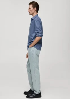 MANGO Koszule*Koszula z flaneli z 100% bawełny w drobne prążki