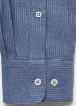 MANGO Koszule*Koszula z flaneli z 100% bawełny w drobne prążki