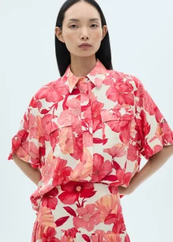 MANGO Koszule I Bluzki*Koszula z kieszeniami i kwiatowym wzorem