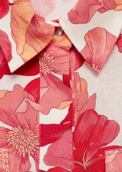 MANGO Koszule I Bluzki*Koszula z kieszeniami i kwiatowym wzorem