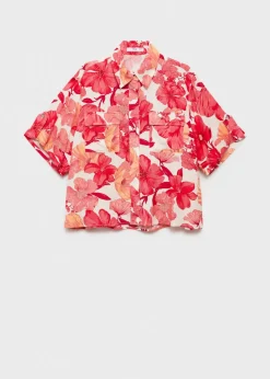 MANGO Koszule I Bluzki*Koszula z kieszeniami i kwiatowym wzorem