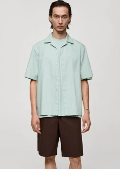 MANGO Koszule*Koszula z kołnierzykiem bowling z 100% bawełny