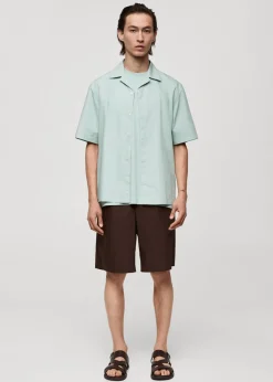 MANGO Koszule*Koszula z kołnierzykiem bowling z 100% bawełny