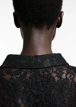MANGO Koszule I Bluzki*Koszula z koronką i przezroczystymi wstawkami