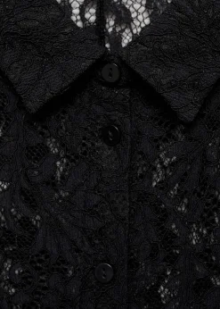 MANGO Koszule I Bluzki*Koszula z koronką i przezroczystymi wstawkami