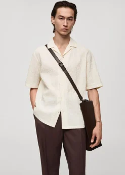 MANGO Koszule*Koszula z kory z kołnierzem typu bowling