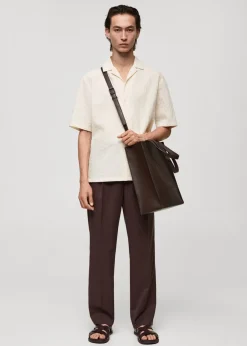 MANGO Koszule*Koszula z kory z kołnierzem typu bowling