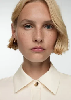 MANGO Koszule I Bluzki*Koszula z krótkim rękawem i kieszeniami