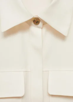 MANGO Koszule I Bluzki*Koszula z krótkim rękawem i kieszeniami