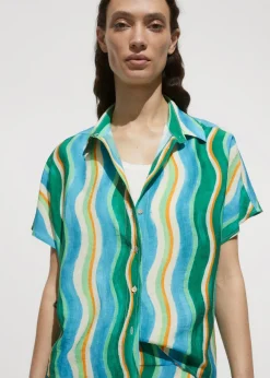 MANGO Koszule I Bluzki*Koszula z krótkimi rękawami i wzorem