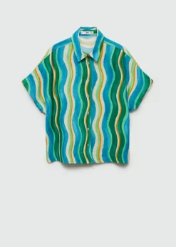 MANGO Koszule I Bluzki*Koszula z krótkimi rękawami i wzorem