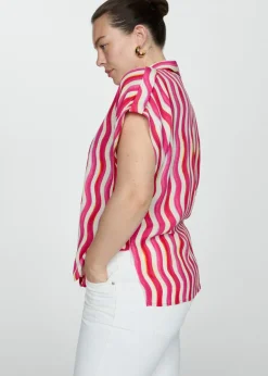 MANGO Koszule I Bluzki*Koszula z krótkimi rękawami i wzorem