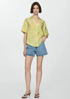 MANGO Koszule I Bluzki*Koszula z krótkimi rękawami i wzorem