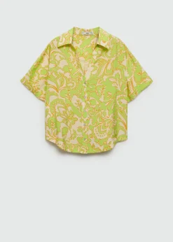 MANGO Koszule I Bluzki*Koszula z krótkimi rękawami i wzorem