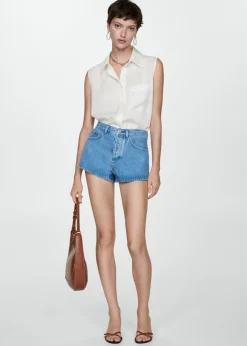 MANGO Koszule I Bluzki*Koszula z lyocellu bez rękawów