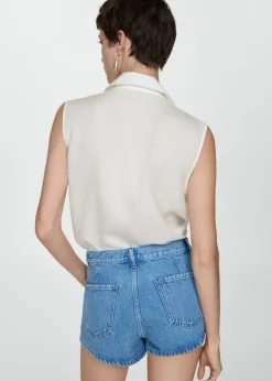 MANGO Koszule I Bluzki*Koszula z lyocellu bez rękawów
