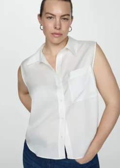 MANGO Koszule I Bluzki*Koszula z lyocellu bez rękawów