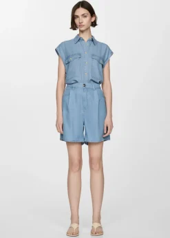 MANGO Koszule I Bluzki*Koszula z lyocellu bez rękawów