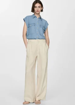 MANGO Koszule I Bluzki*Koszula z lyocellu bez rękawów