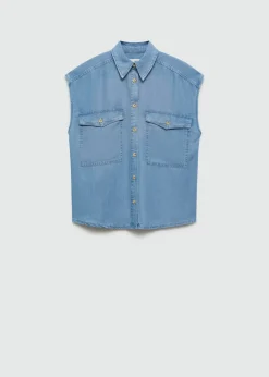 MANGO Koszule I Bluzki*Koszula z lyocellu bez rękawów