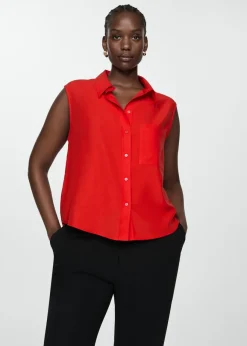 MANGO Koszule I Bluzki*Koszula z lyocellu bez rękawów