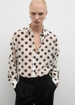 MANGO Koszule I Bluzki*Koszula z lyocellu w groszki