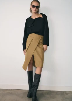 MANGO Koszule I Bluzki*Koszula z lyocellu z asymetrycznym kołnierzykiem