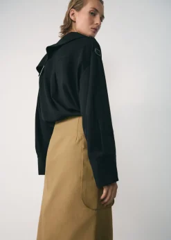 MANGO Koszule I Bluzki*Koszula z lyocellu z asymetrycznym kołnierzykiem