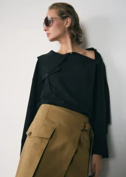 MANGO Koszule I Bluzki*Koszula z lyocellu z asymetrycznym kołnierzykiem