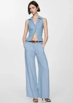 MANGO Koszule I Bluzki*Koszula z lyocellu z częściowym zapięciem