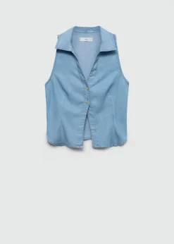 MANGO Koszule I Bluzki*Koszula z lyocellu z częściowym zapięciem