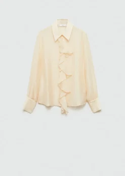MANGO Koszule I Bluzki*Koszula z lyocellu z falbanką