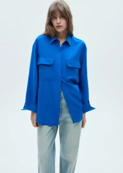 MANGO Koszule I Bluzki*Koszula z lyocellu z kieszeniami