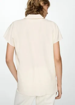 MANGO Koszule I Bluzki*Koszula z lyocellu z krótkim rękawem
