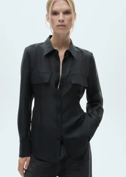 MANGO Koszule I Bluzki*Koszula z lyocellu z wiązaniem