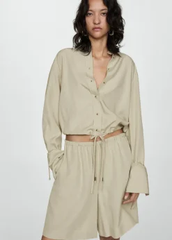 MANGO Koszule I Bluzki*Koszula z lyocellu z wiązaniem
