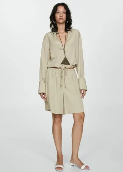 MANGO Koszule I Bluzki*Koszula z lyocellu z wiązaniem