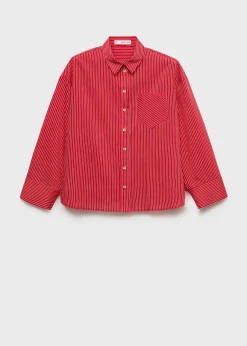 MANGO Koszule I Bluzki*Koszula z mieszanki bawełny w paski