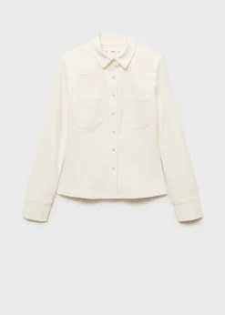 MANGO Koszule I Bluzki*Koszula z mikrosztruksu z kieszeniami