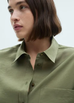 MANGO Koszule I Bluzki*Koszula z modalu z kieszenią