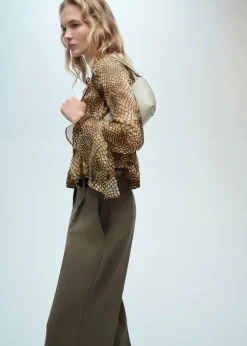 MANGO Koszule I Bluzki*Koszula z nadrukiem i bufiastymi rękawami