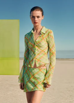 MANGO Koszule I Bluzki*Koszula z nadrukiem w kratę