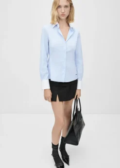 MANGO Koszule I Bluzki*Koszula z popeliny z kontrastowymi elementami