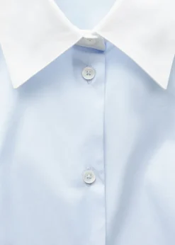 MANGO Koszule I Bluzki*Koszula z popeliny z kontrastowymi elementami