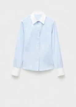 MANGO Koszule I Bluzki*Koszula z popeliny z kontrastowymi elementami