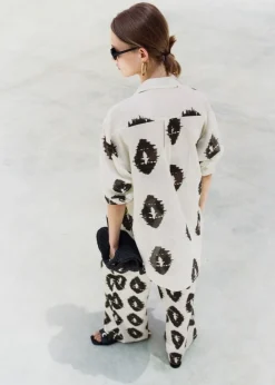 MANGO Koszule I Bluzki*Koszula z półprzezroczystej tkaniny z nadrukiem