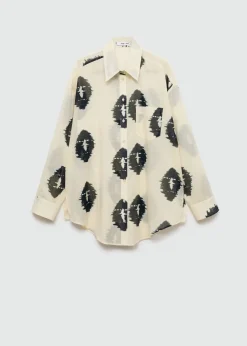 MANGO Koszule I Bluzki*Koszula z półprzezroczystej tkaniny z nadrukiem