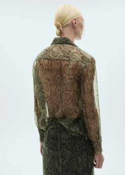 MANGO Koszule I Bluzki*Koszula z półprzezroczystej organzy ze zwierzęcym wzorem