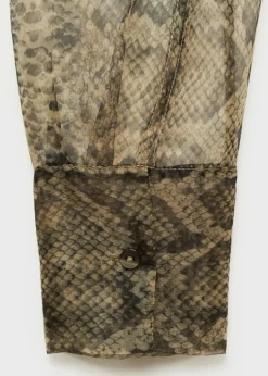 MANGO Koszule I Bluzki*Koszula z półprzezroczystej organzy ze zwierzęcym wzorem